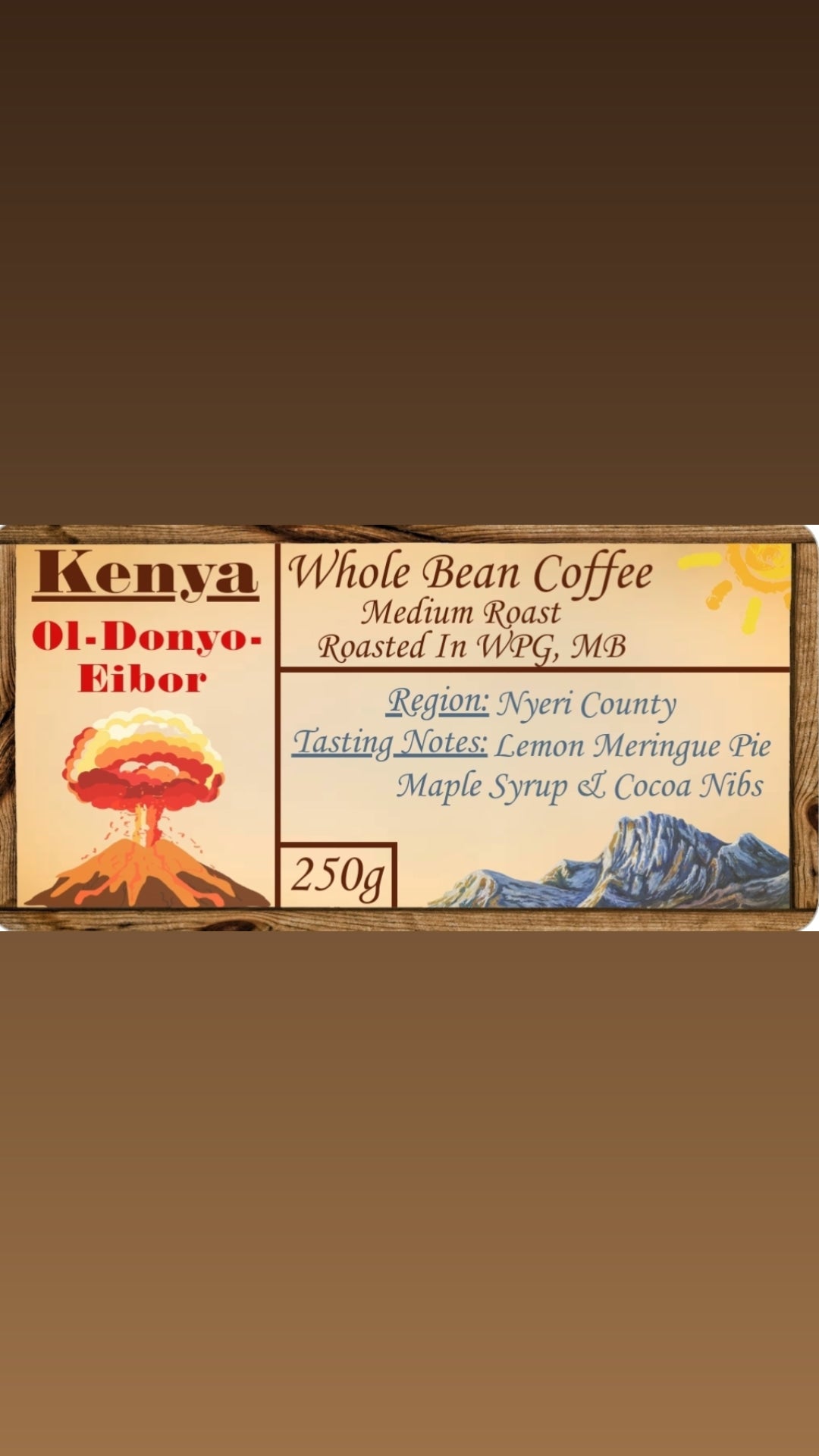 *SOLD OUT* OL-DONYO-EIBOR ~ Medium Roast - Whole Bean Coffee ~ Kenya
